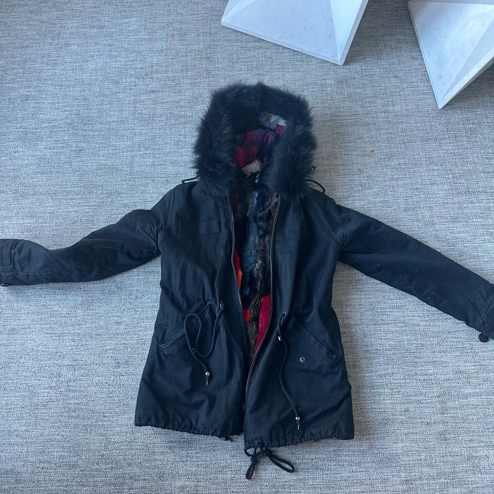 Rabbit fur anorak